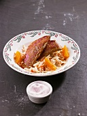 Red mullet on a cabbage salad