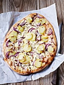 Potato and onion pizza