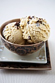 Lucuma and Raisin Ice Cream in a Bowl