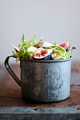 Mixed leaf salad with figs and soft cheese