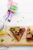 Beetroot tart with potatoes and fennel