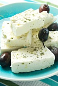 Greek Feta Cheese with Oregano and Kalamata Olives