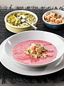 Beetroot soup with raw char