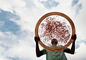 Worker Sieving Coffee Beans