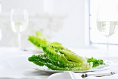 Caesar Salad with Whole Romaine Leaves