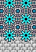 Blue snowflake pattern (print)