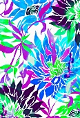 Bunte Tropenblumen (Illustration)