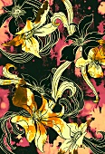 Tropical flower pattern (print)