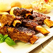 Platter of Beef Ribs; Close Up