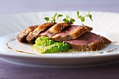Duck breast with steamed Chinese cabbage