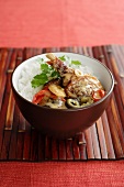 Duck curry with rice (Asia)