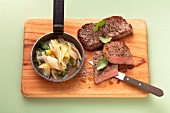Minute steak with chicory