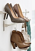 Shoe rack with ladies shoes