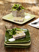 Potato terrine with a sour cream sauce