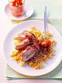 Spring chicken wrapped in bacon