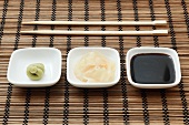 Wasabi, ginger and soy sauce