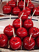 Toffee apple at a market