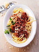 Spaghetti alla bolognese (pasta with a meat sauce)