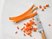 Carrot strips and diced carrots