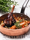 Braised lamb shanks with vegetables
