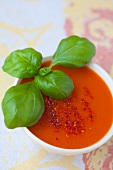 Tomato soup with espelette chilli powder
