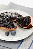 Blueberry tart, sliced