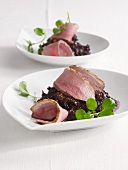 Duck breast on a fig risotto