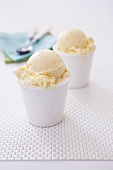 Two Cups of Homemade Vanilla Ice Cream