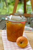 A jar of apricot jam