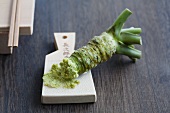 Wasabi and a grater on whale skin