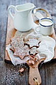 Chocolate star-shaped biscuits