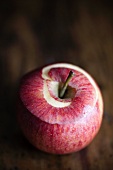 Gala apple, partly peeled