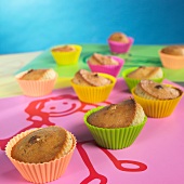 Nut tartlets in colourful paper cases
