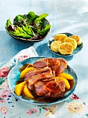 Roasted duck breast with orange sauce