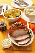 Roast ham with side dishes