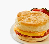 Bacon, Egg and Cheese Breakfast Sandwich on a Biscuit