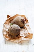 Beetroot on a paper bag