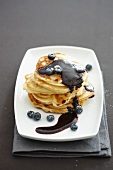 Apple pancakes with blueberries