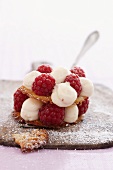 Mille feuilles with raspberries