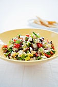 Mediterranean vegetable salad with feta