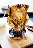 Whole Peruvian Chicken Cooked on a Can