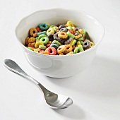 Bowl of Fruity Ring Cereal