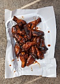 Pit-Smoked Chicken Wings on Parchment Paper