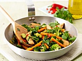 Stir-fried vegetables and chicken