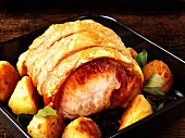 Roast pork with roast potatoes