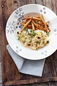 Potato orzo pasta with sauerkraut