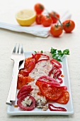 Cefalo al limone e pomodoro (grey mullet with tomatoes and lemons)
