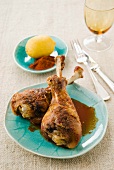 Turkey leg with pepper sauce