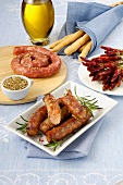 Salsicce fritte alla calabrese (fried sausages, Italy)