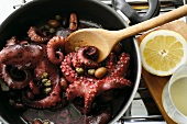 Ligurian-style octopus being made